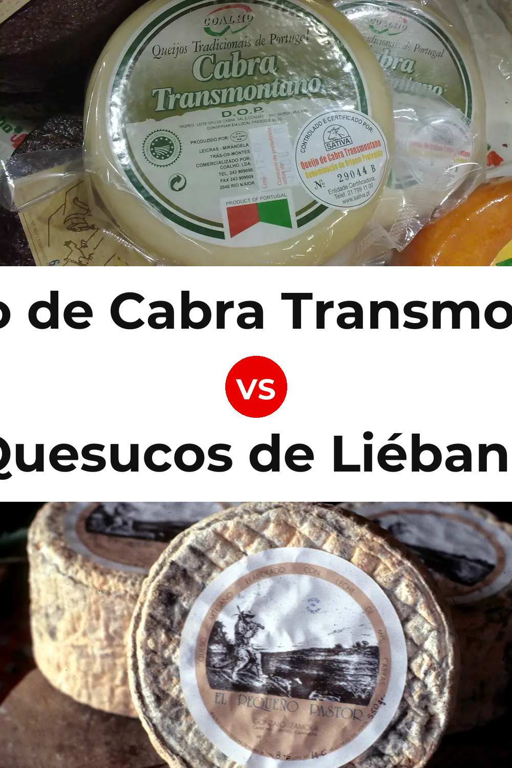 Queijo de Cabra Transmontano vs Quesucos de Liébana Cheese Pinterest comparison