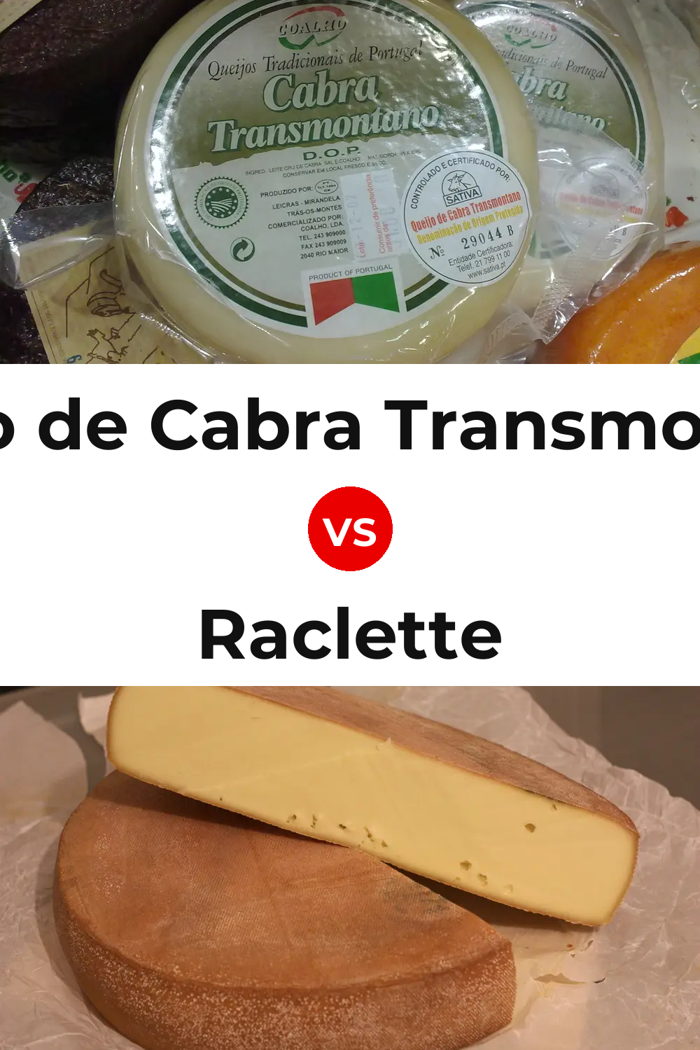Queijo de Cabra Transmontano vs Raclette Cheese Pinterest comparison