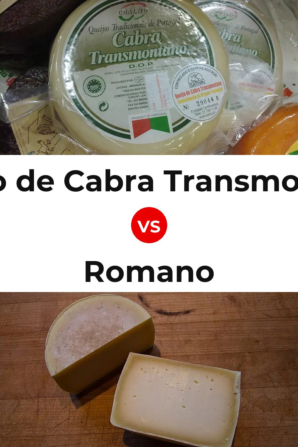 Queijo de Cabra Transmontano vs Romano Cheese Pinterest comparison
