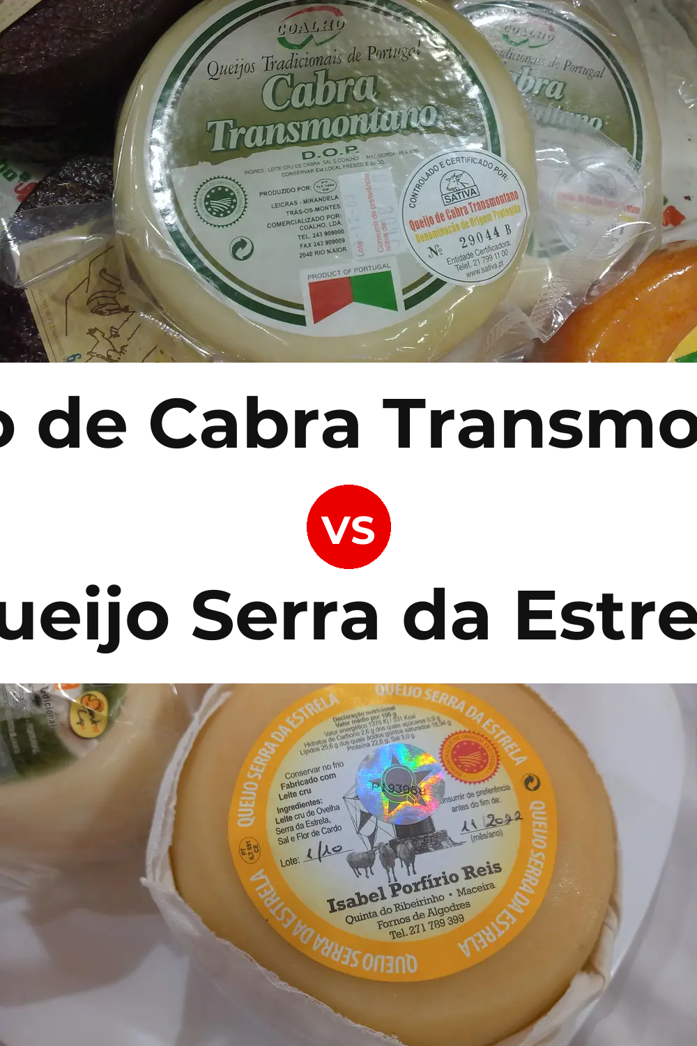 Queijo de Cabra Transmontano vs Queijo Serra da Estrela Pinterest comparison