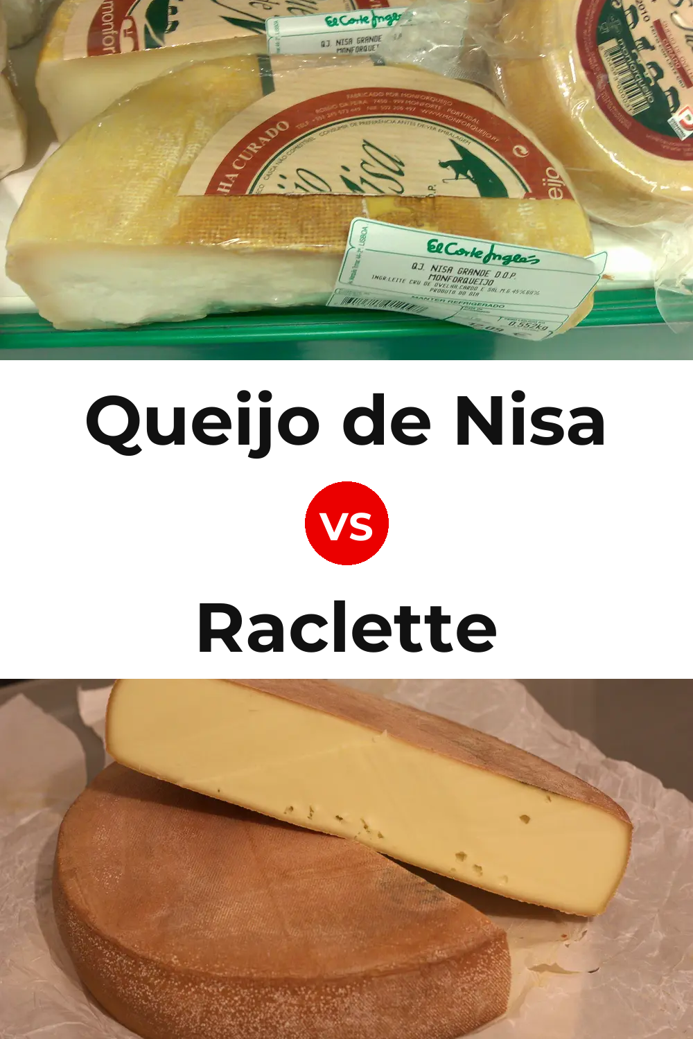 Queijo de Nisa vs Raclette Cheese Pinterest comparison