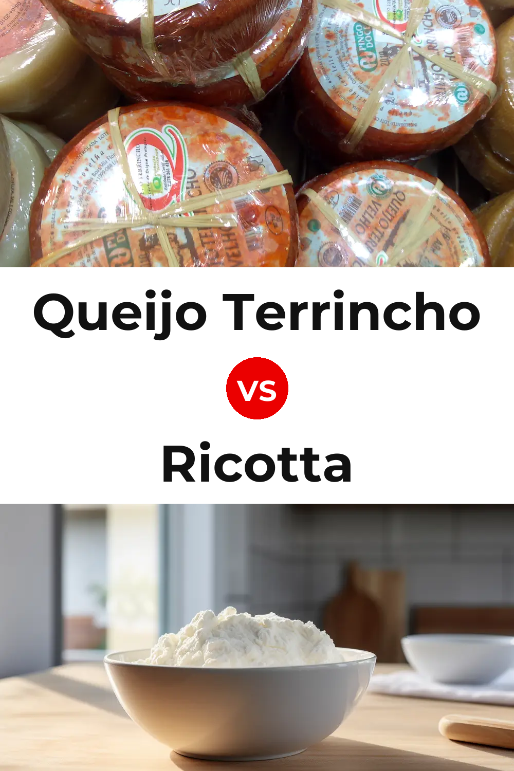 Queijo Terrincho vs Ricotta Cheese Pinterest comparison