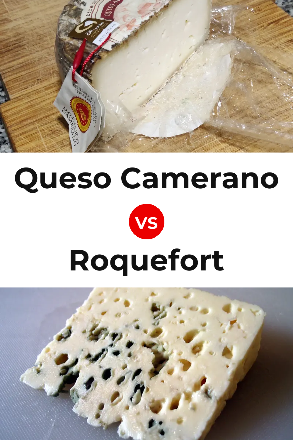 Queso Camerano vs Roquefort Cheese Pinterest comparison