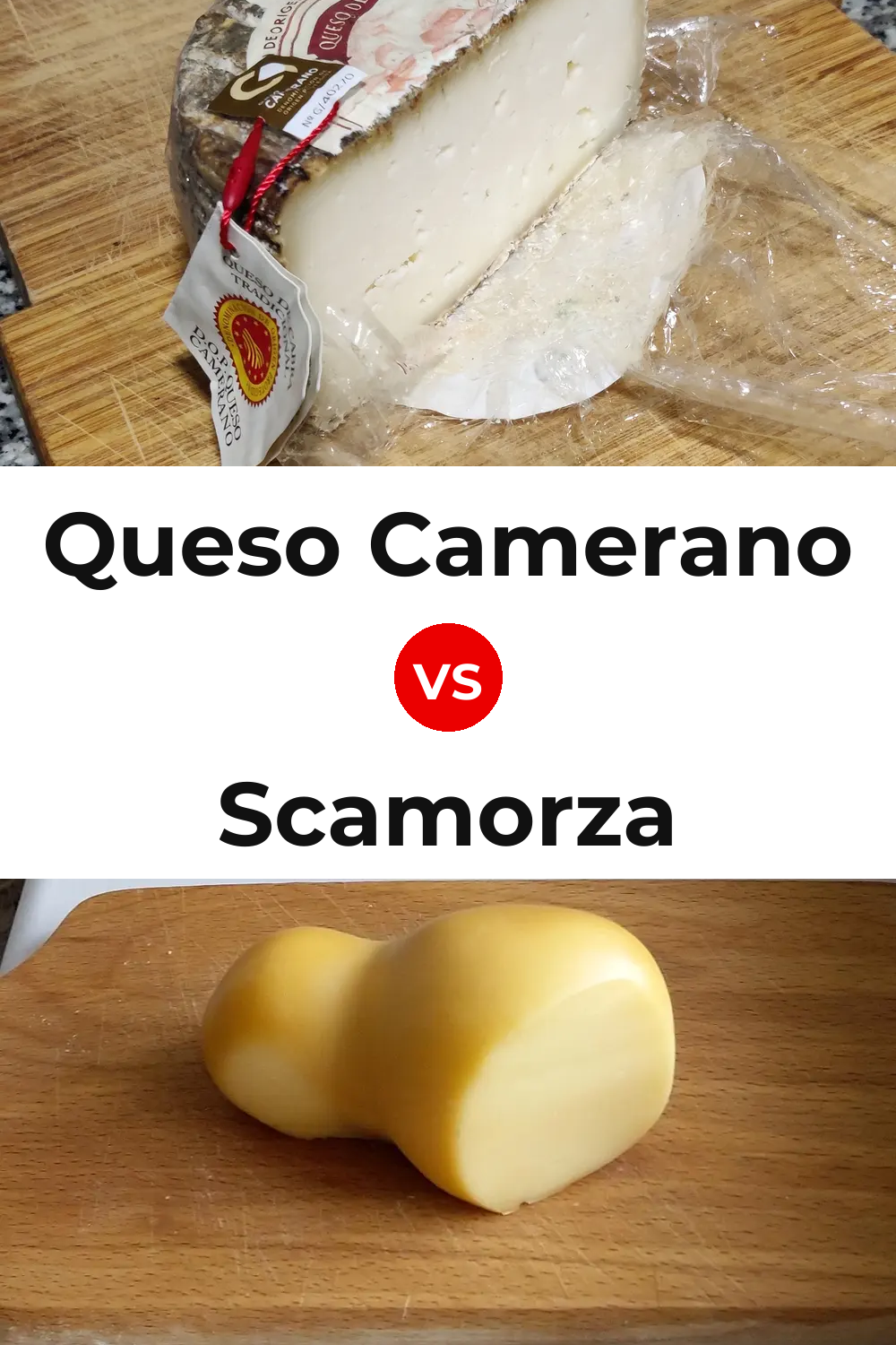 Queso Camerano vs Scamorza Cheese Pinterest comparison