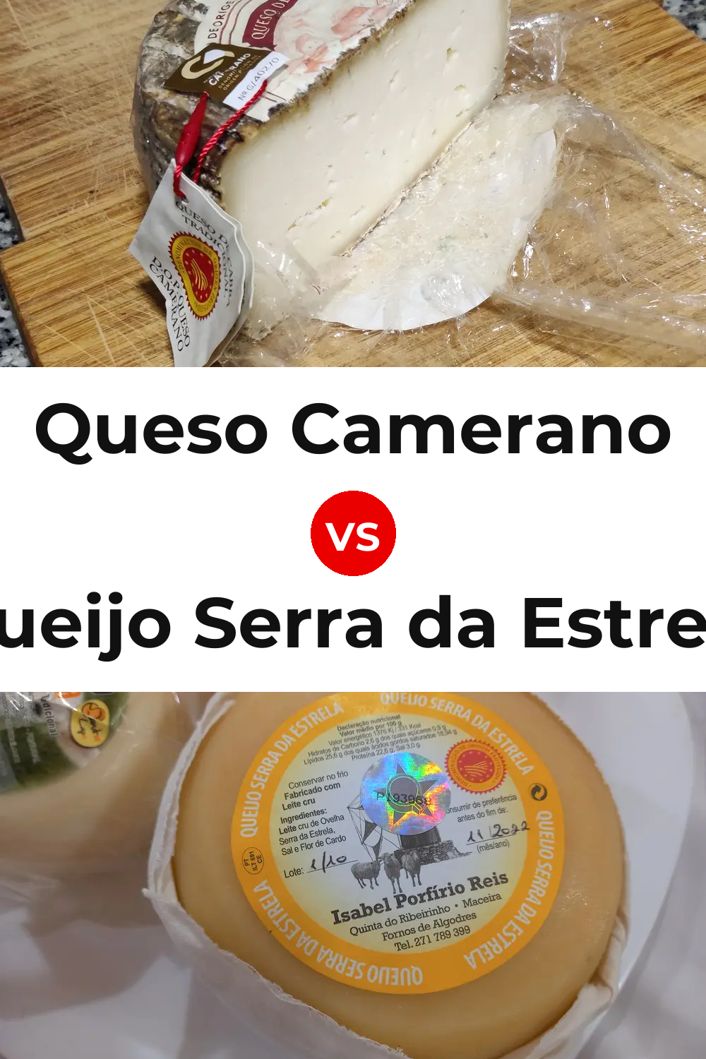 Queso Camerano vs Queijo Serra da Estrela Pinterest comparison