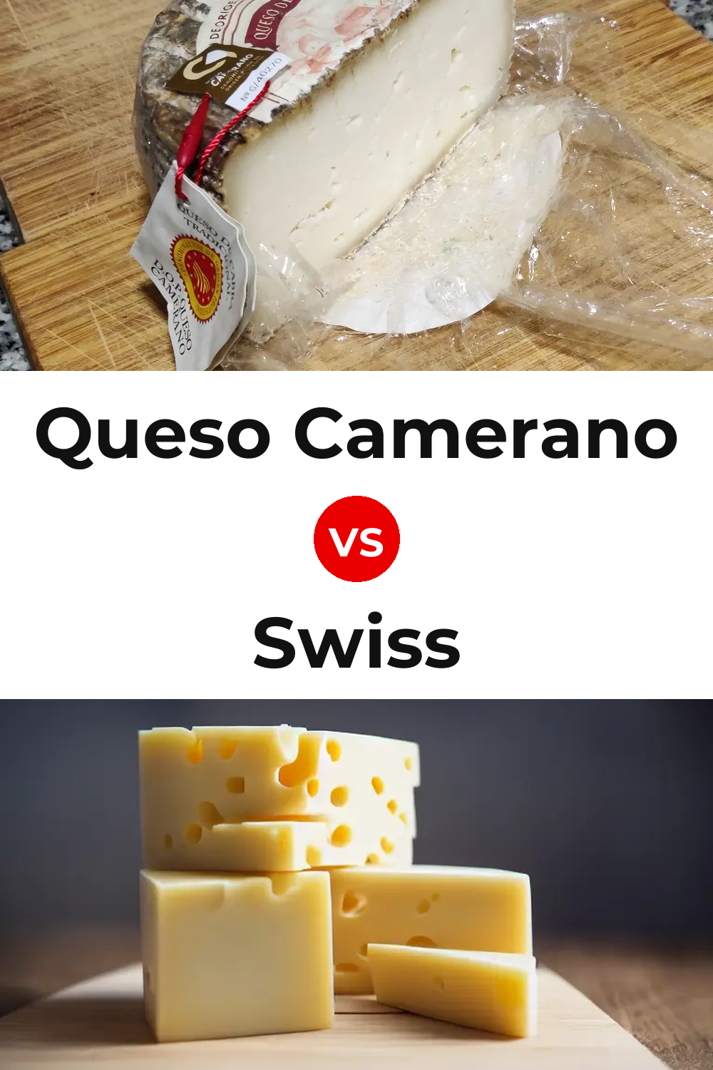 Queso Camerano vs Swiss Cheese Pinterest comparison
