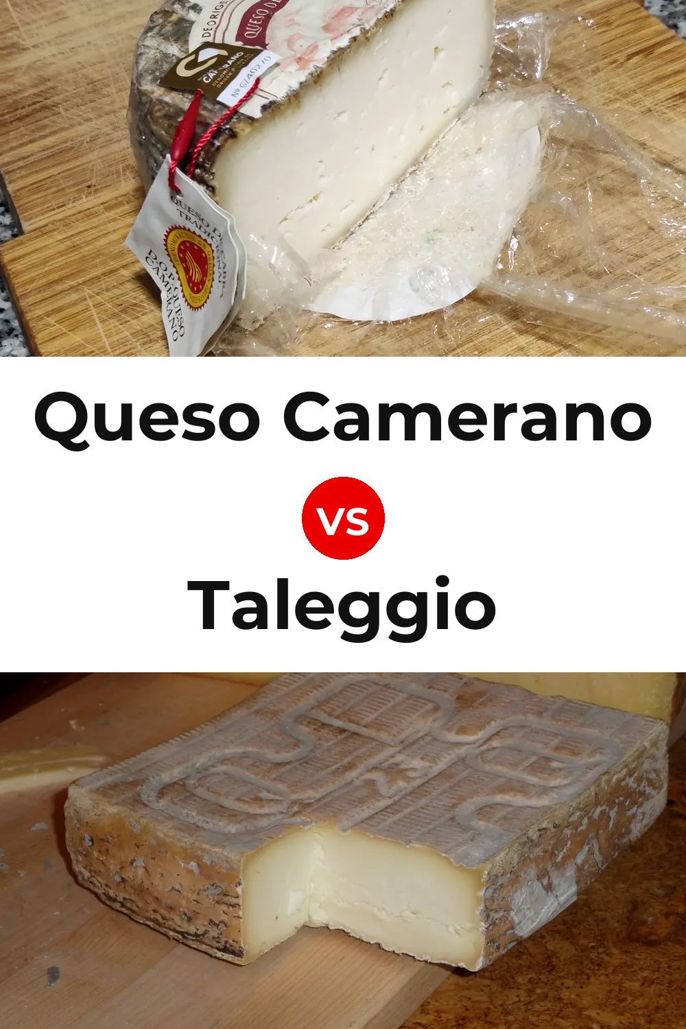 Queso Camerano vs Taleggio Cheese Pinterest comparison