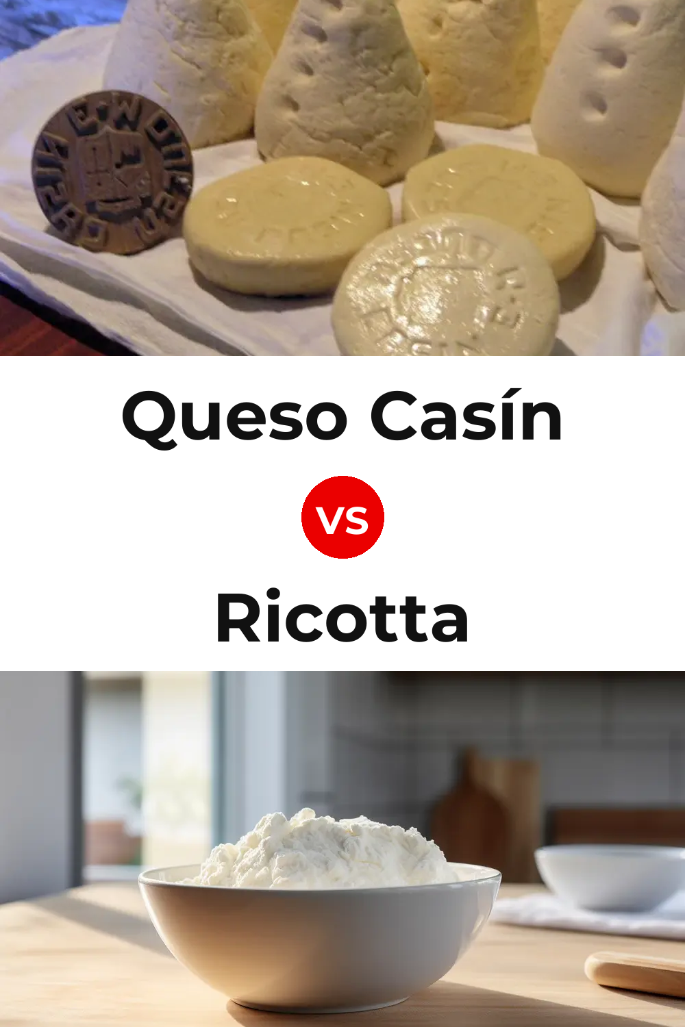 Queso Casín vs Ricotta Cheese Pinterest comparison