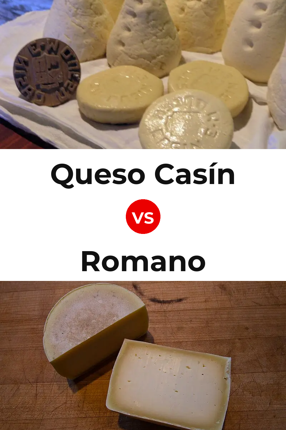 Queso Casín vs Romano Cheese Pinterest comparison