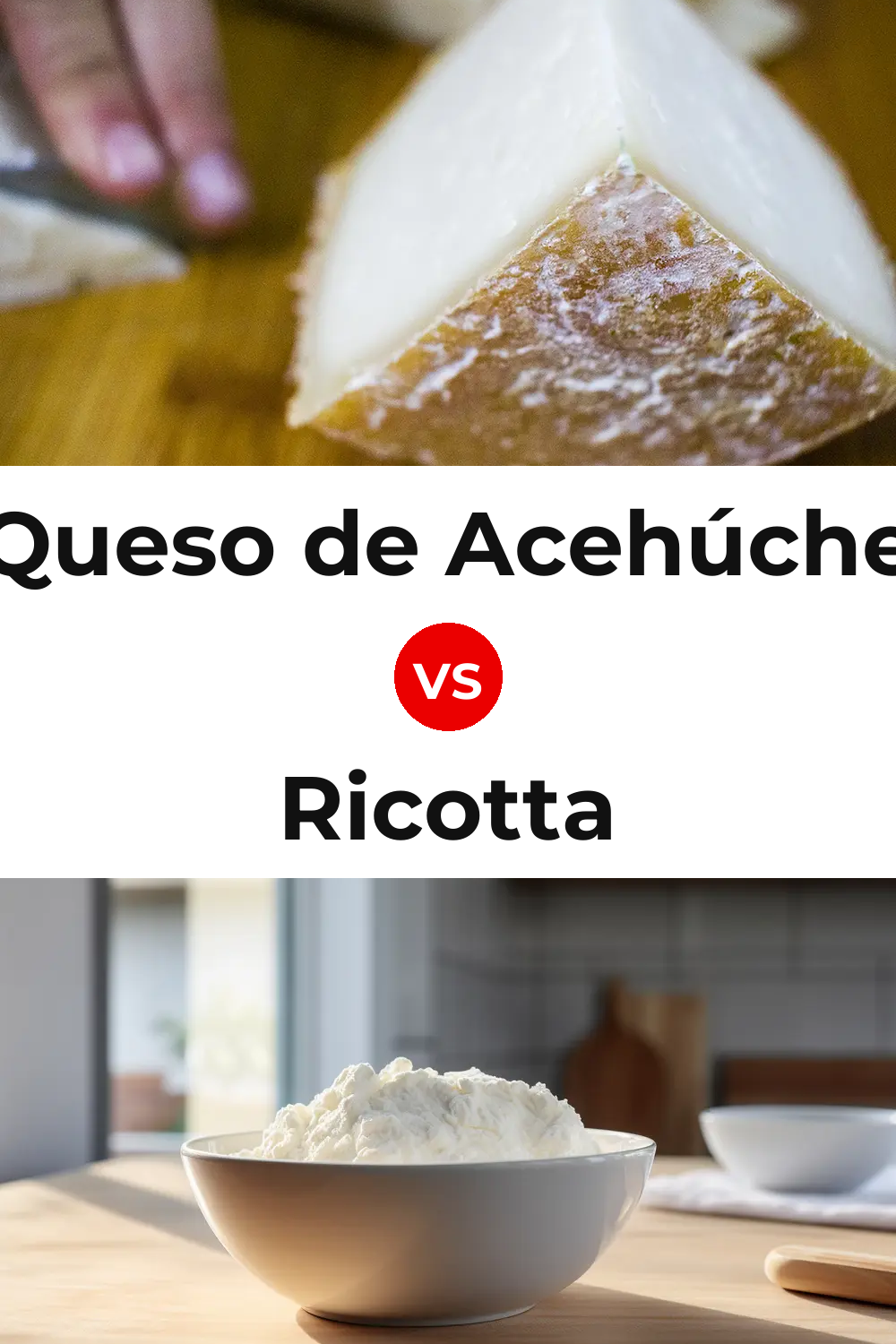 Queso de Acehúche vs Ricotta Cheese Pinterest comparison