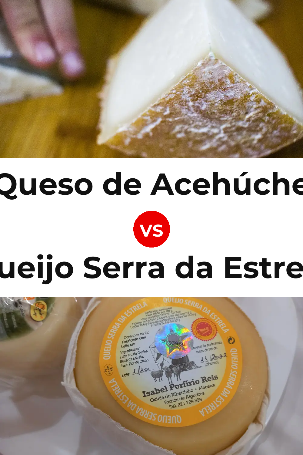 Queso de Acehúche vs Queijo Serra da Estrela Pinterest comparison