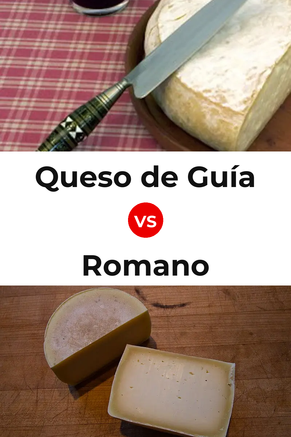 Queso de Guía vs Romano Cheese Pinterest comparison