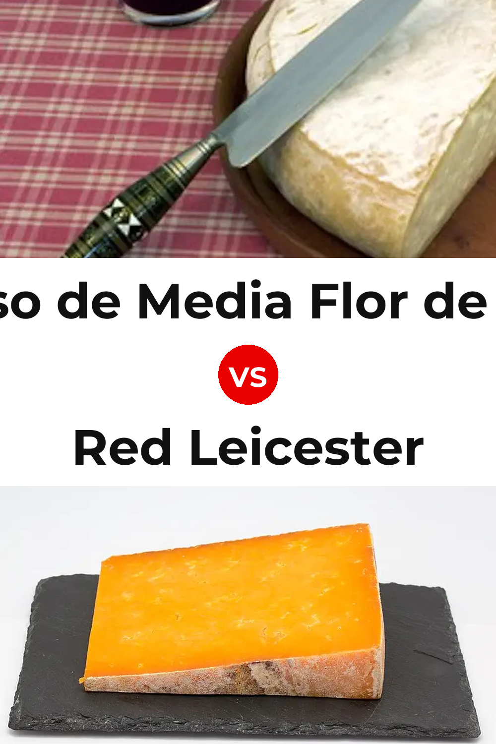 Queso de Media Flor de Guía vs Red Leicester Cheese Pinterest comparison