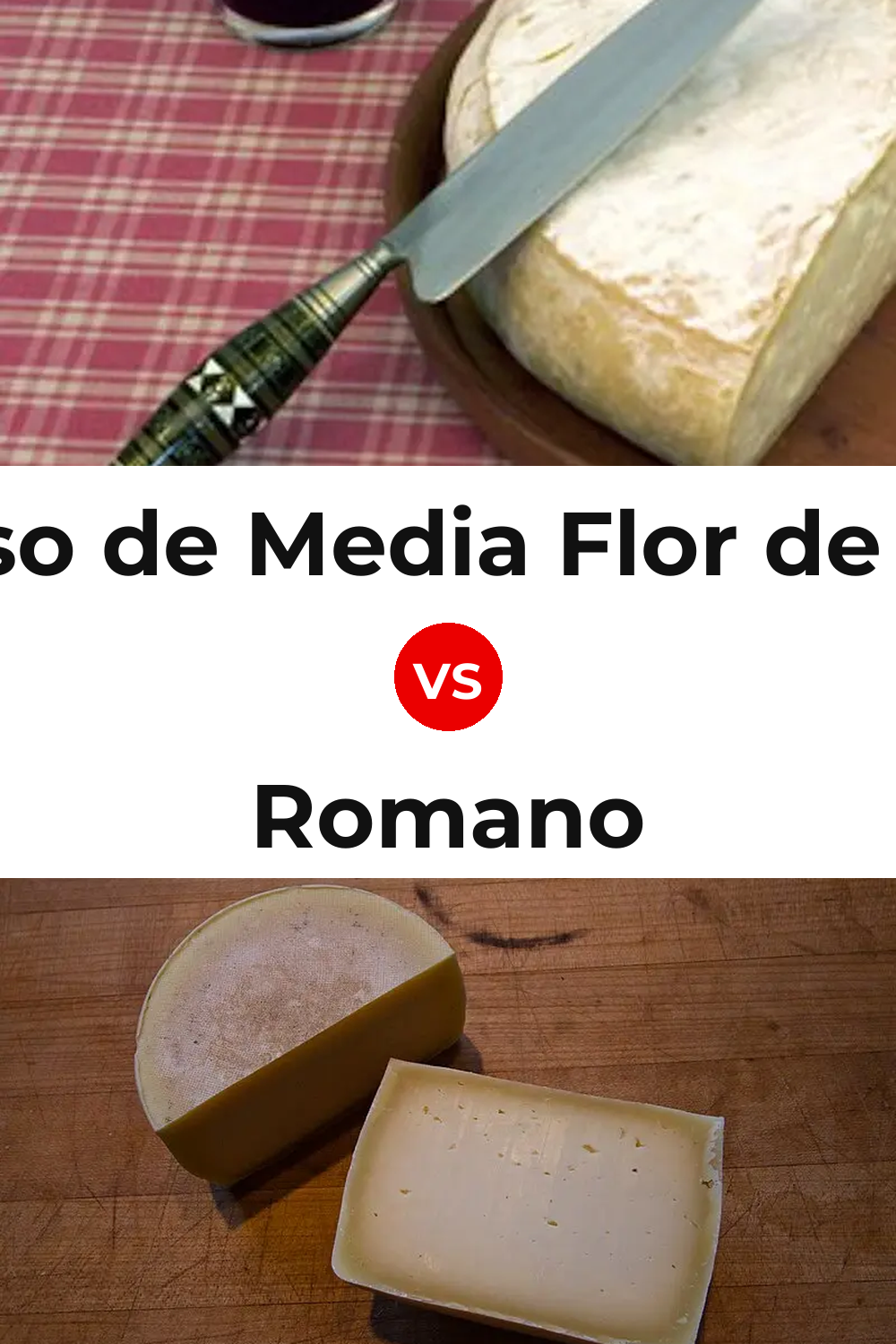 Queso de Media Flor de Guía vs Romano Cheese Pinterest comparison
