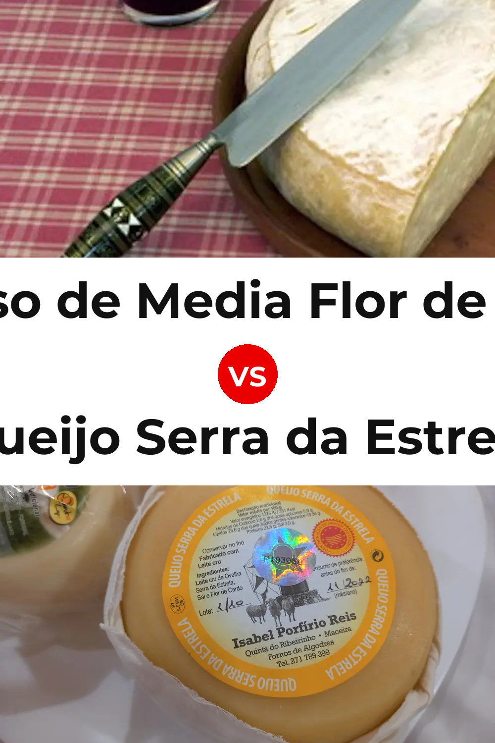 Queso de Media Flor de Guía vs Queijo Serra da Estrela Pinterest comparison