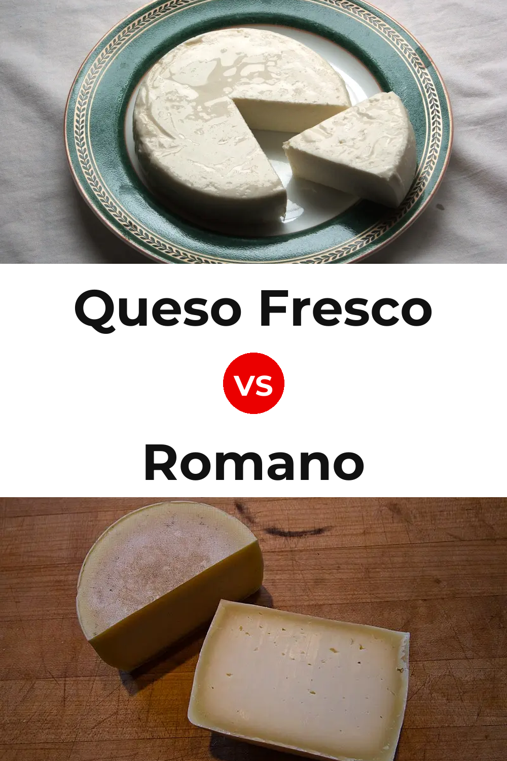 Queso Fresco vs Romano Cheese Pinterest comparison
