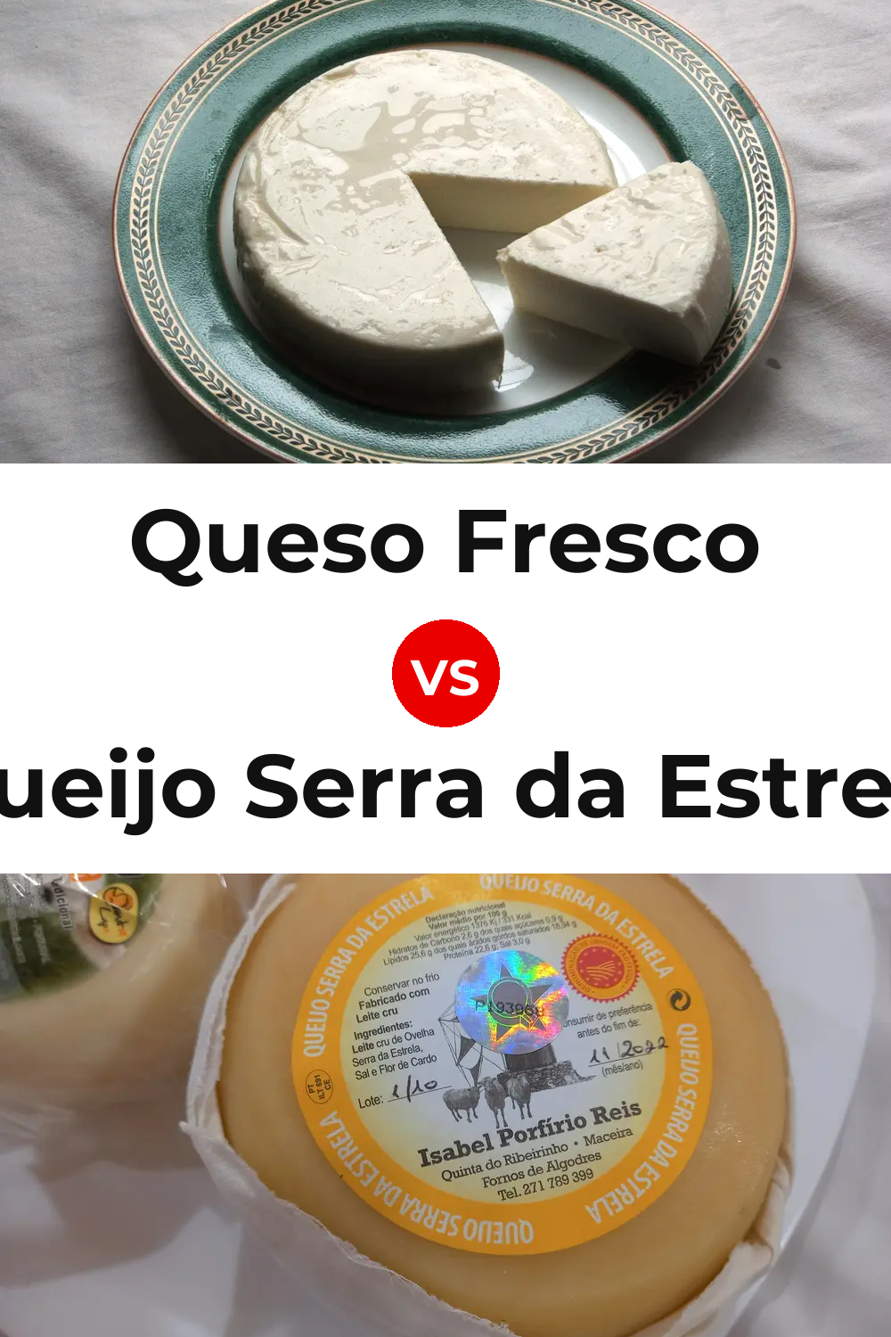 Queso Fresco vs Queijo Serra da Estrela Pinterest comparison