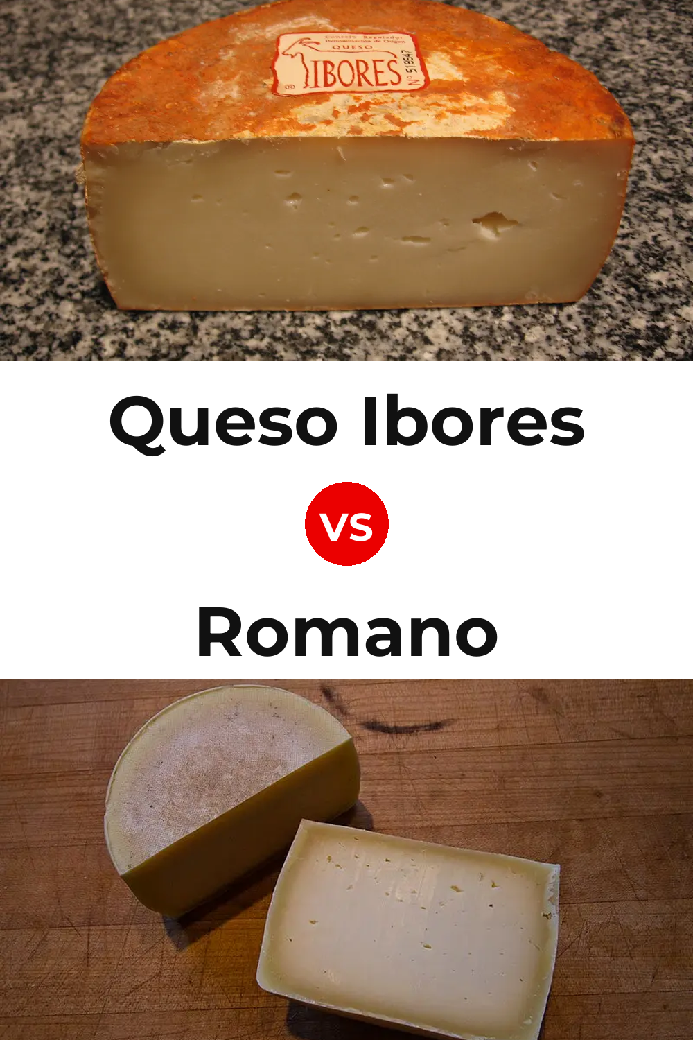 Queso Ibores vs Romano Cheese Pinterest comparison