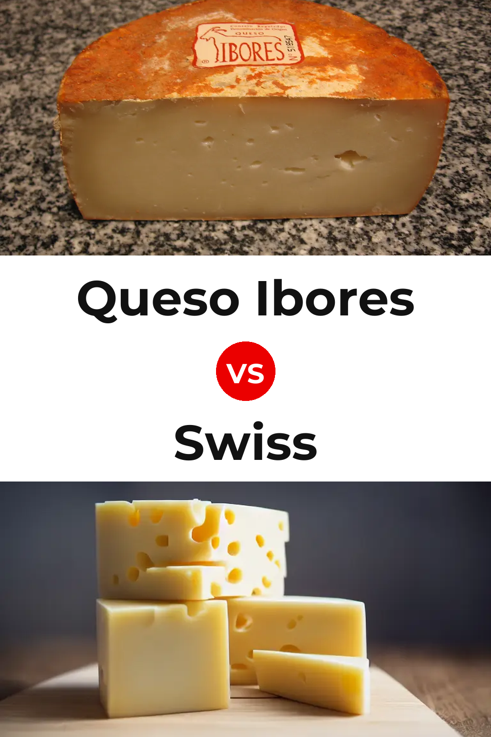Queso Ibores vs Swiss Cheese Pinterest comparison