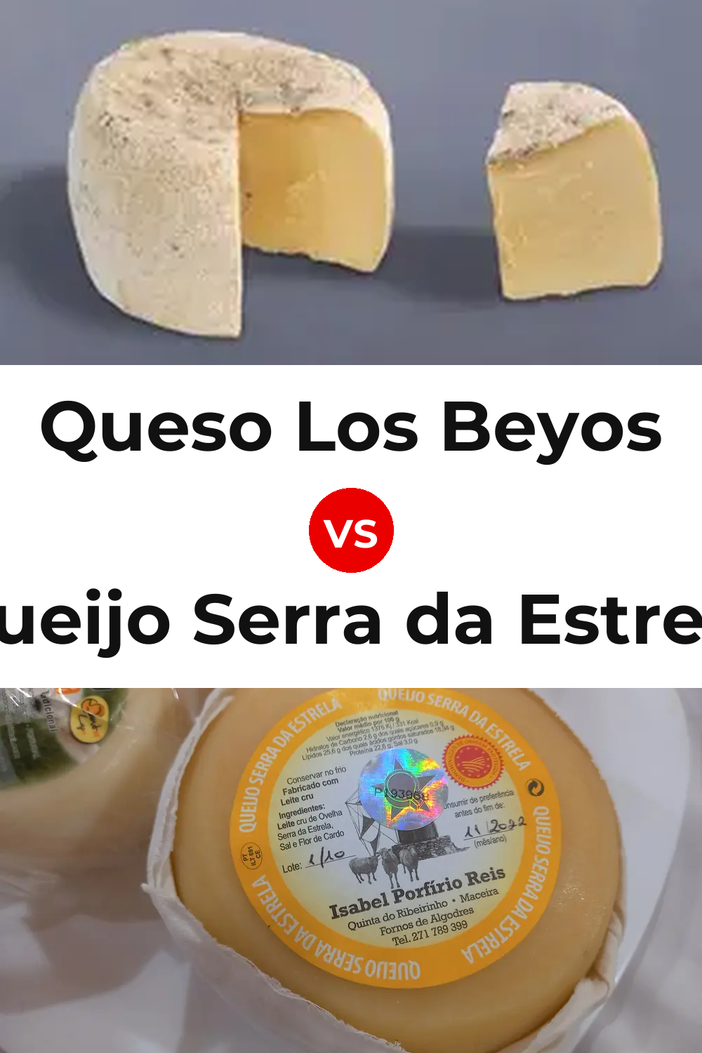 Queso Los Beyos vs Queijo Serra da Estrela Pinterest comparison