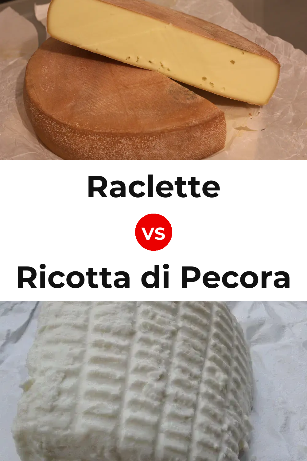Raclette Cheese vs Ricotta di Pecora Cheese Pinterest comparison