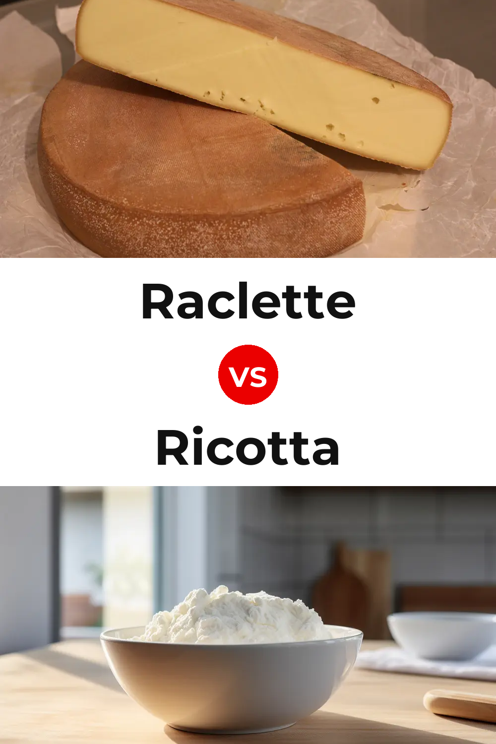 Raclette Cheese vs Ricotta Cheese Pinterest comparison