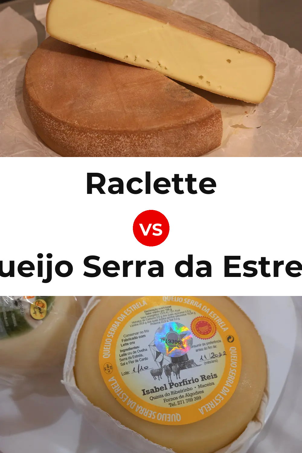 Raclette Cheese vs Queijo Serra da Estrela Pinterest comparison