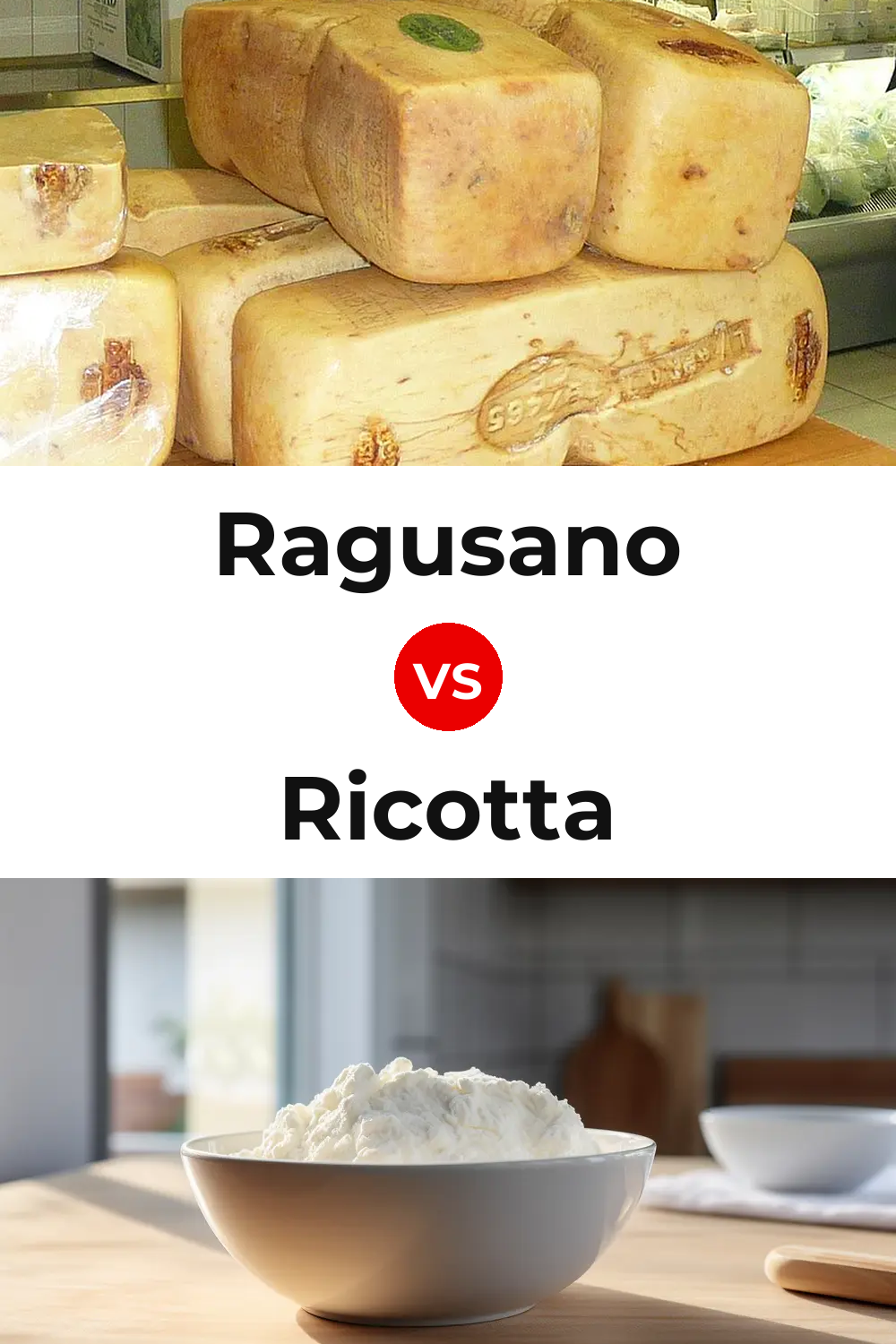 Ragusano Cheese vs Ricotta Cheese Pinterest comparison
