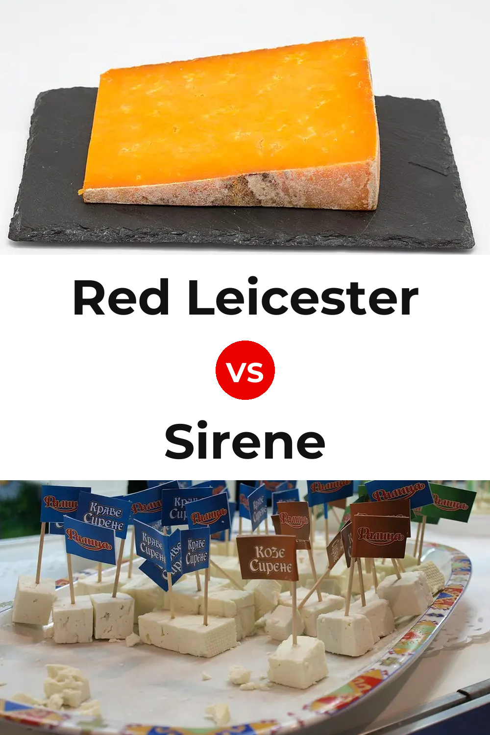 Red Leicester Cheese vs Sirene Cheese Pinterest comparison