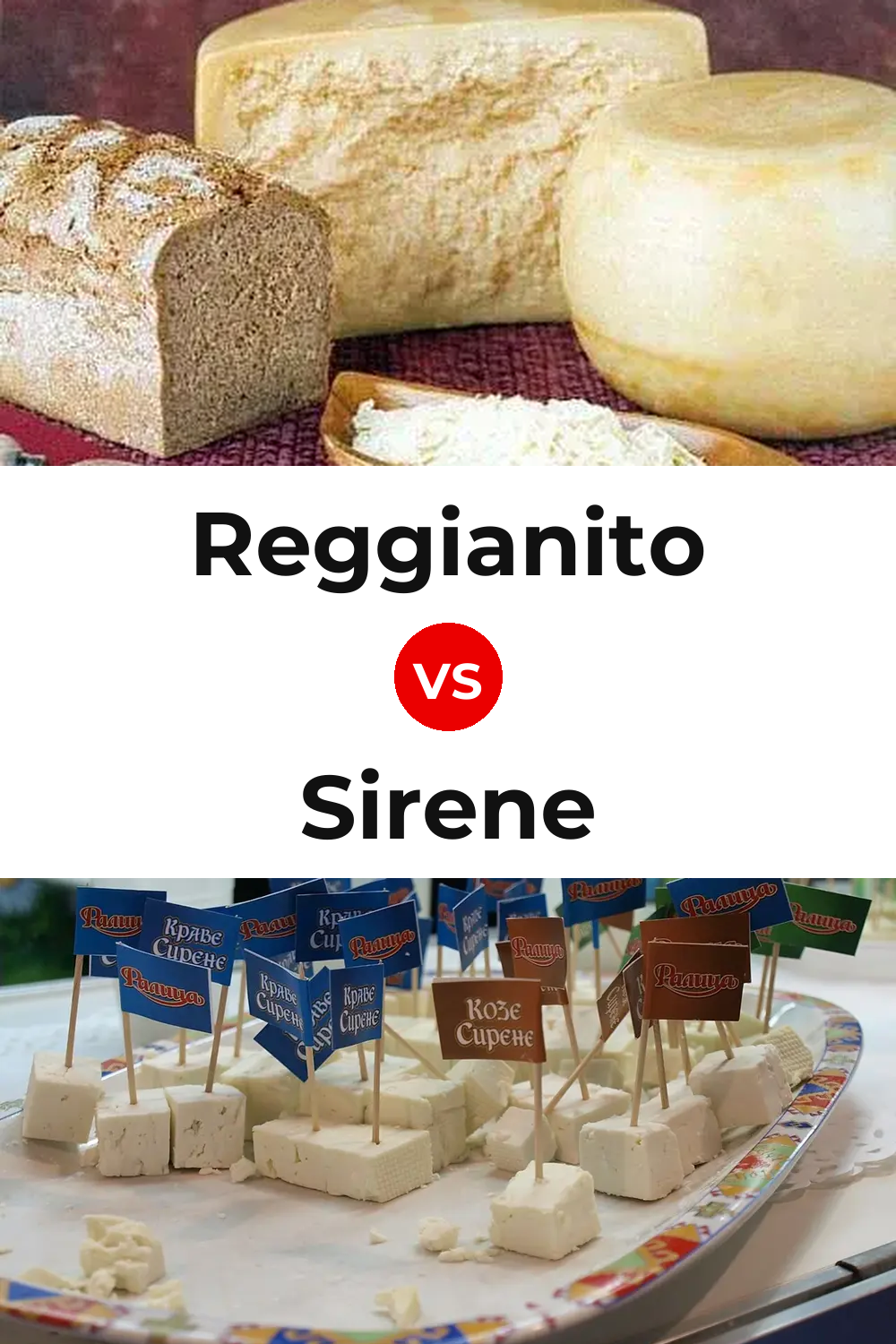 Reggianito Cheese vs Sirene Cheese Pinterest comparison