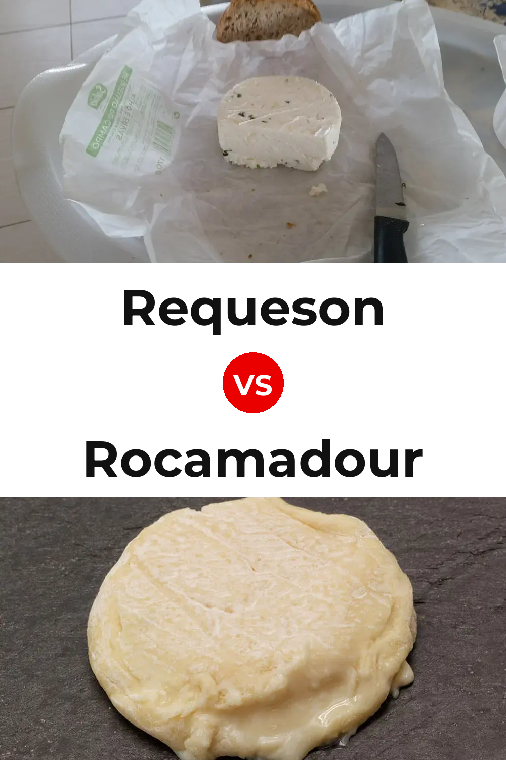 Requeson vs Rocamadour Cheese Pinterest comparison