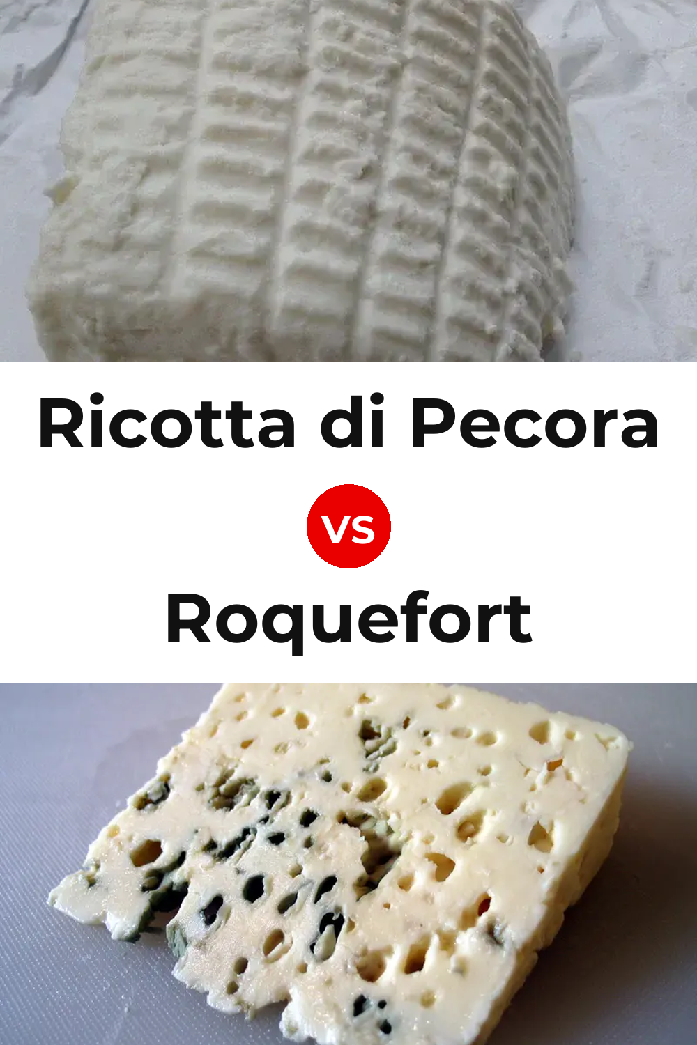 Ricotta di Pecora Cheese vs Roquefort Cheese Pinterest comparison