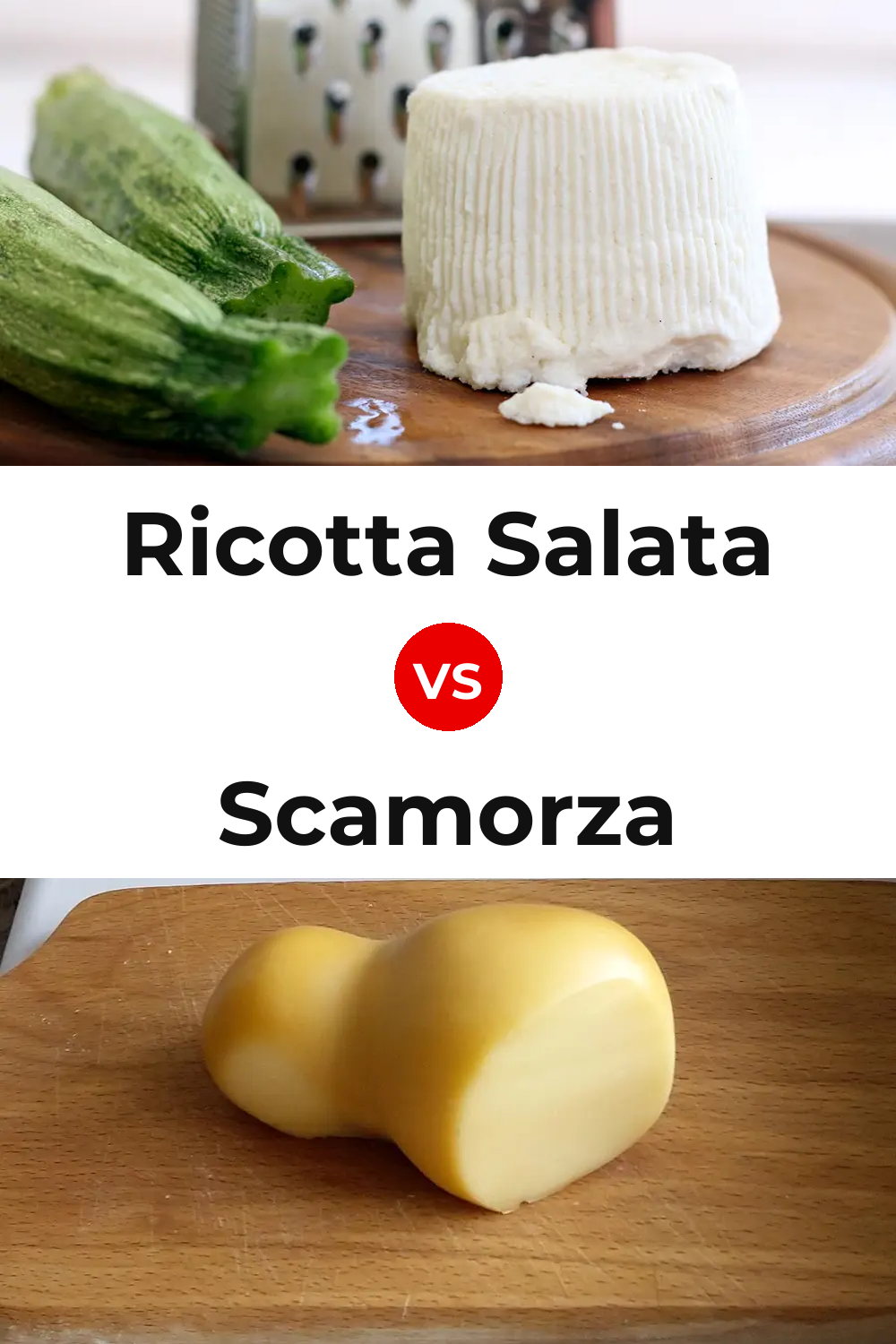 Ricotta Salata Cheese vs Scamorza Cheese Pinterest comparison