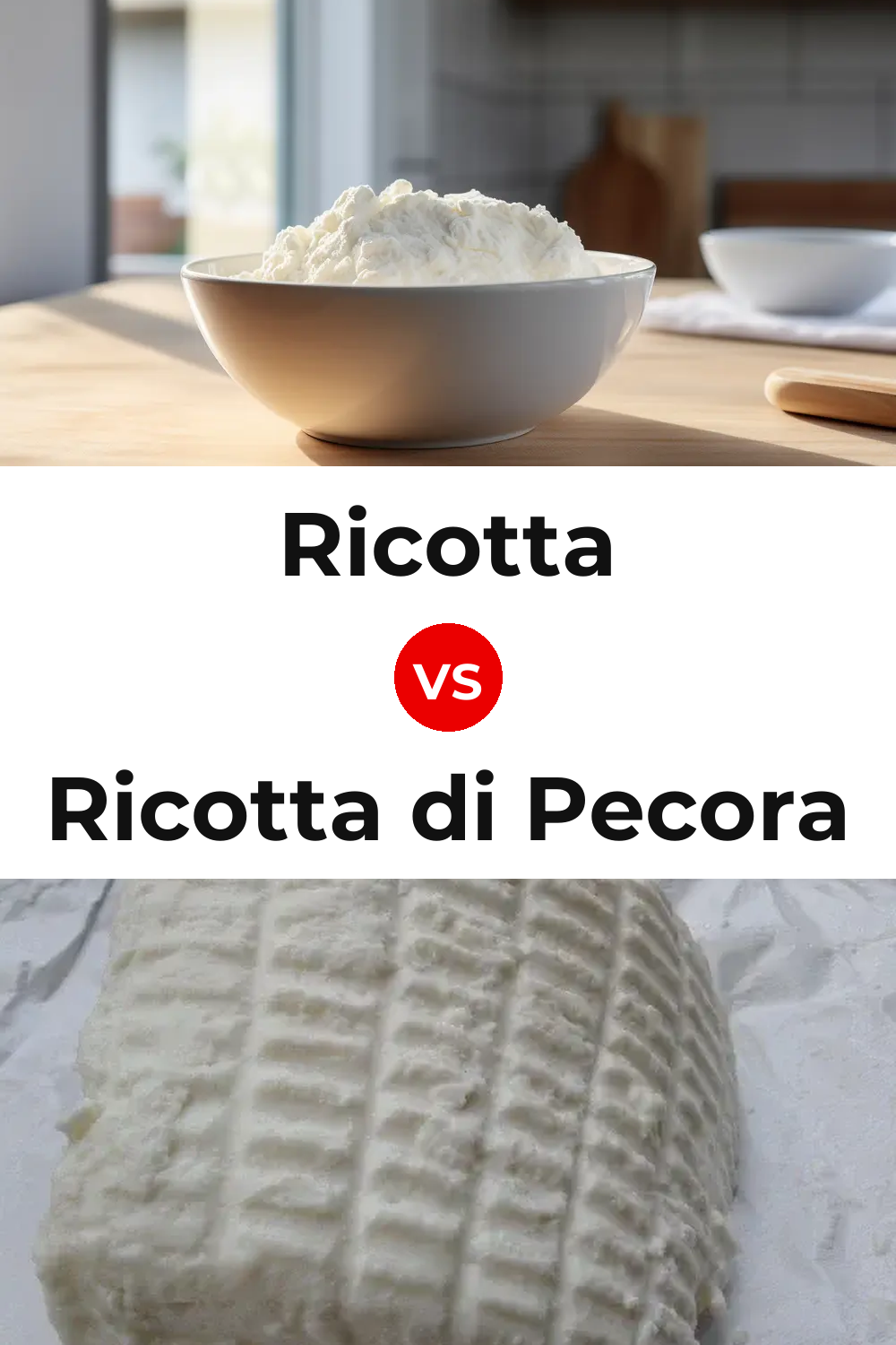 Ricotta Cheese vs Ricotta di Pecora Cheese Pinterest comparison