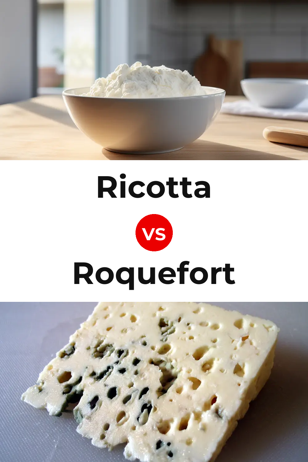 Ricotta Cheese vs Roquefort Cheese Pinterest comparison