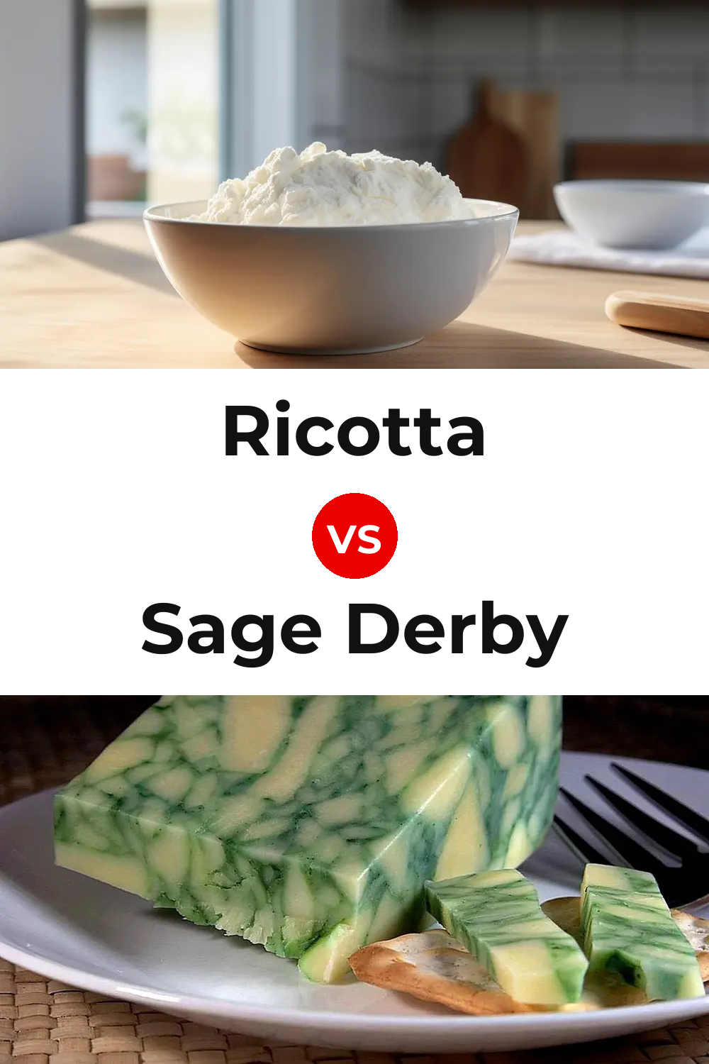 Ricotta Cheese vs Sage Derby Cheese Pinterest comparison