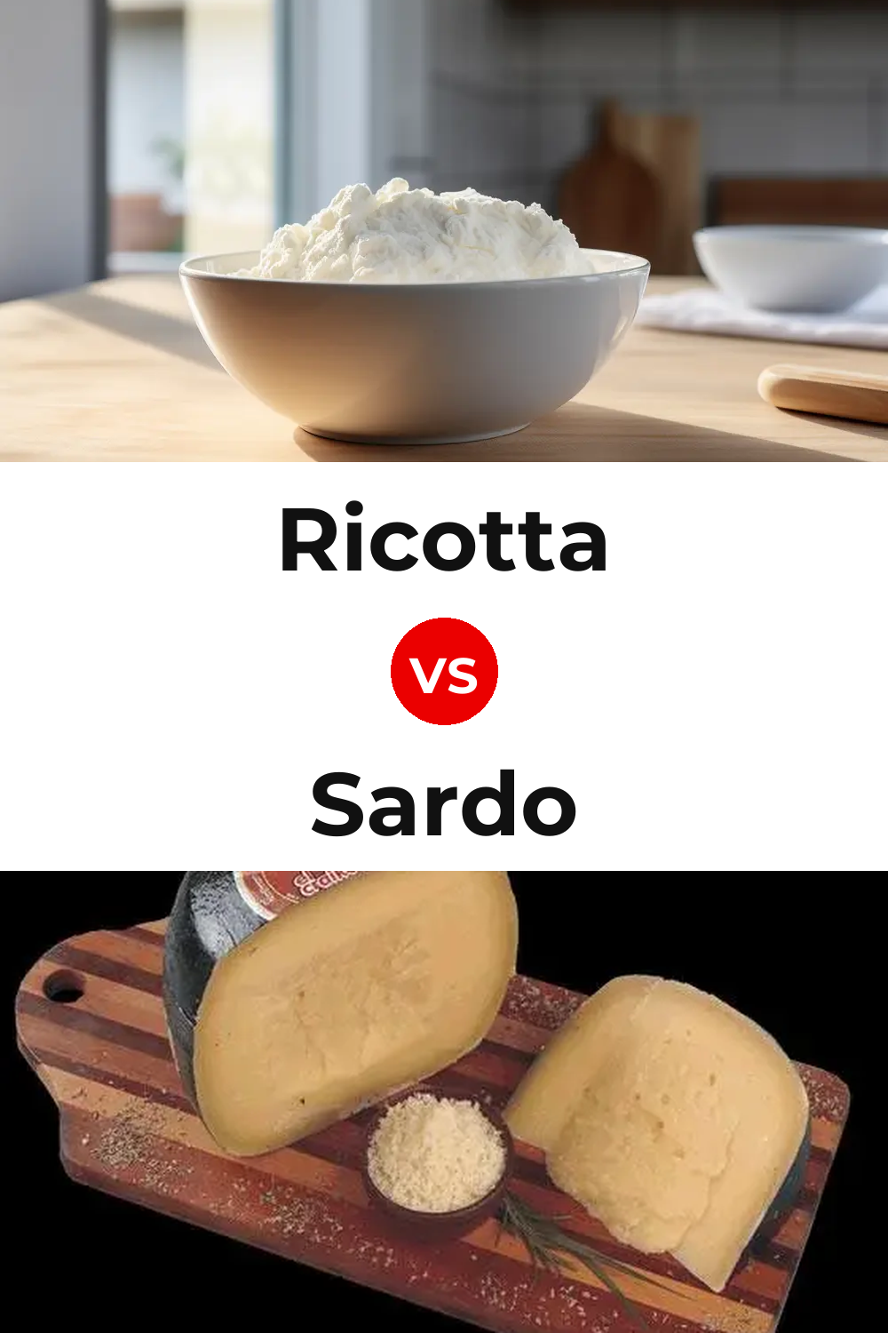 Ricotta Cheese vs Sardo Cheese Pinterest comparison