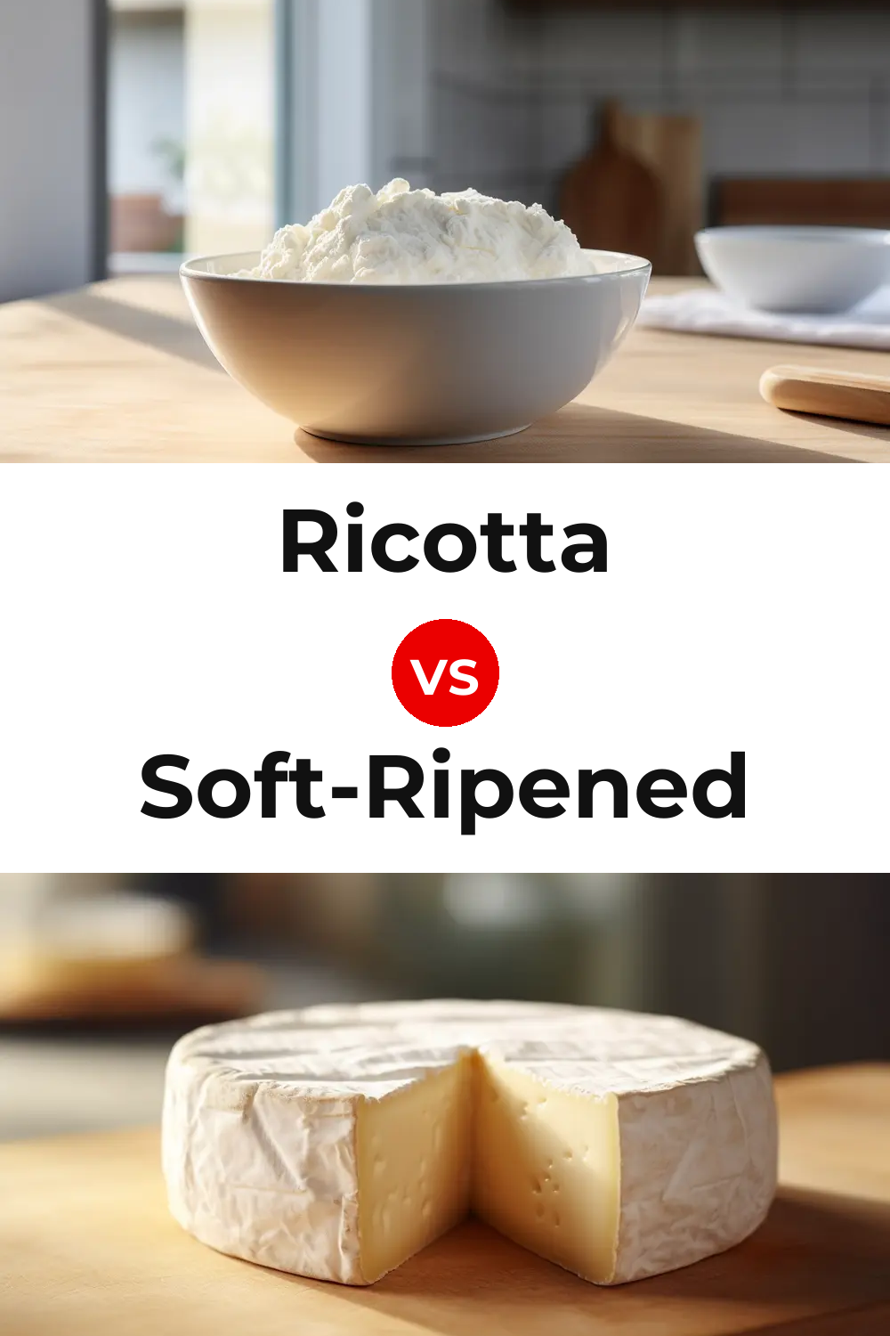 Ricotta Cheese vs Soft-Ripened Cheese Pinterest comparison