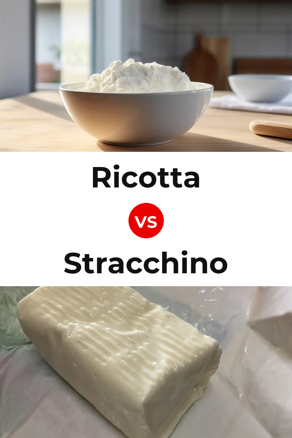 Ricotta Cheese vs Stracchino Cheese Pinterest comparison
