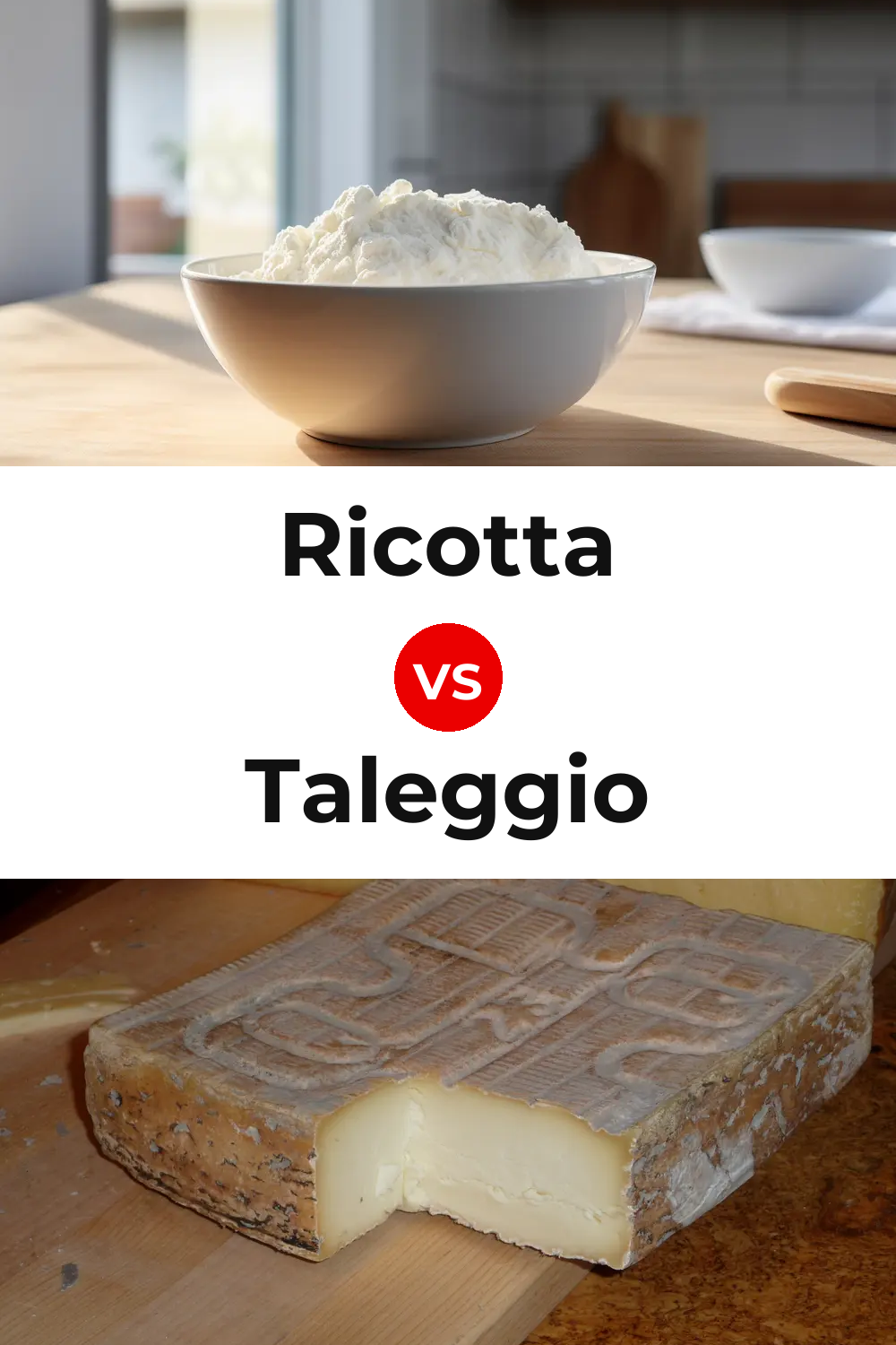Ricotta Cheese vs Taleggio Cheese Pinterest comparison