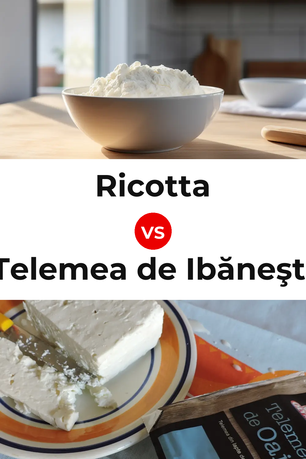 Ricotta Cheese vs Telemea de Ibăneşti Cheese Pinterest comparison