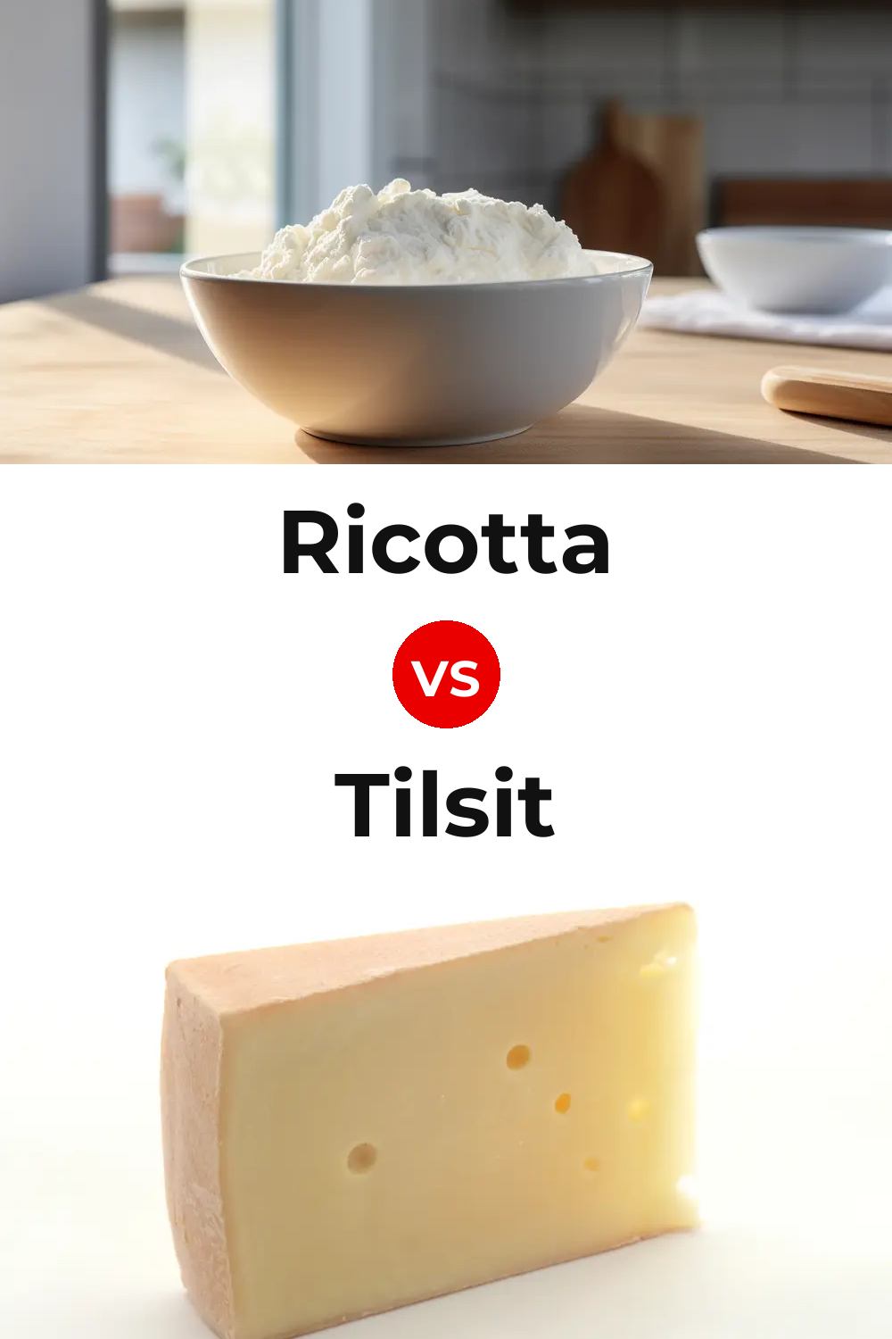 Ricotta Cheese vs Tilsit Cheese Pinterest comparison