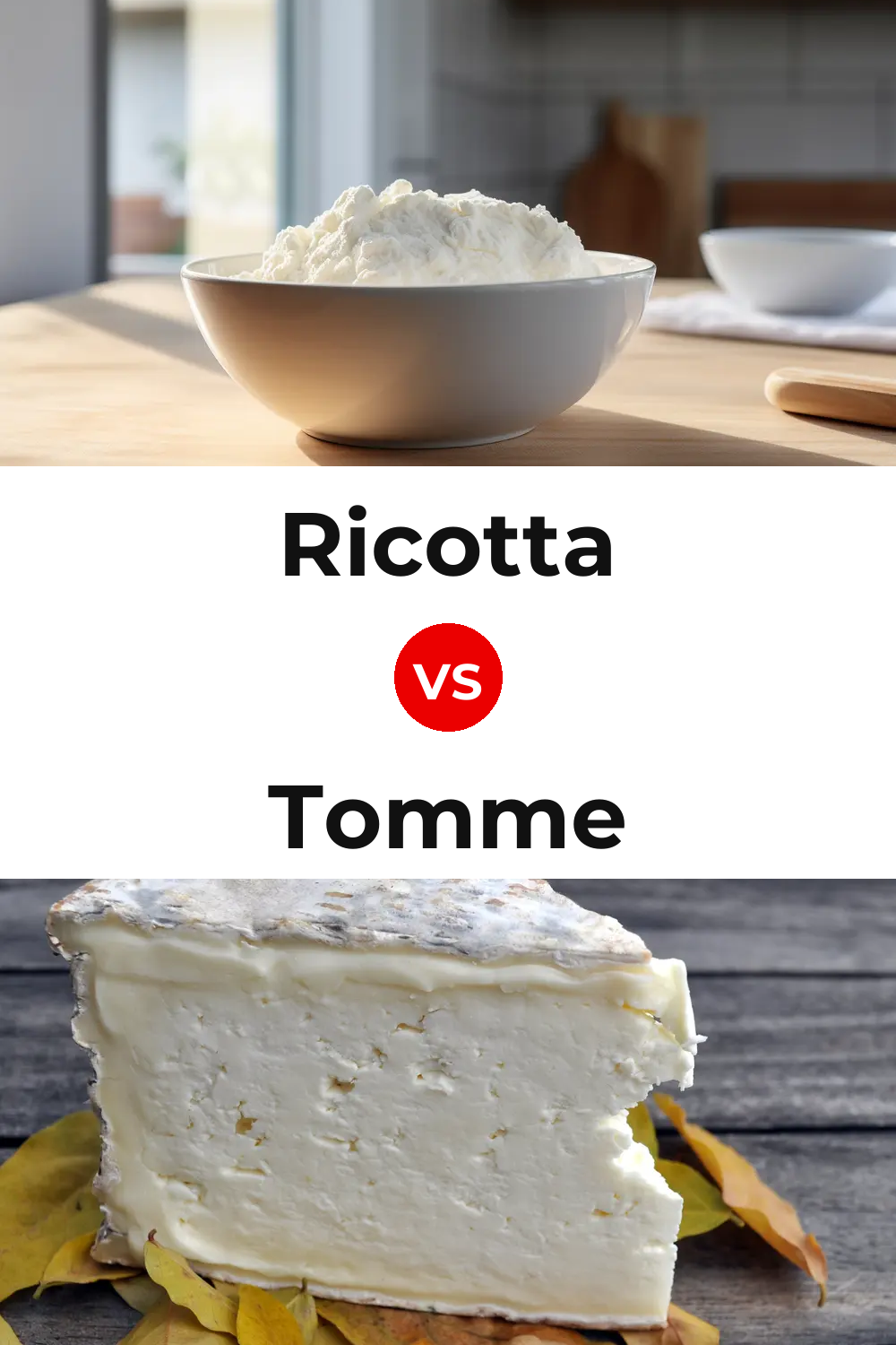 Ricotta Cheese vs Tomme Cheese Pinterest comparison