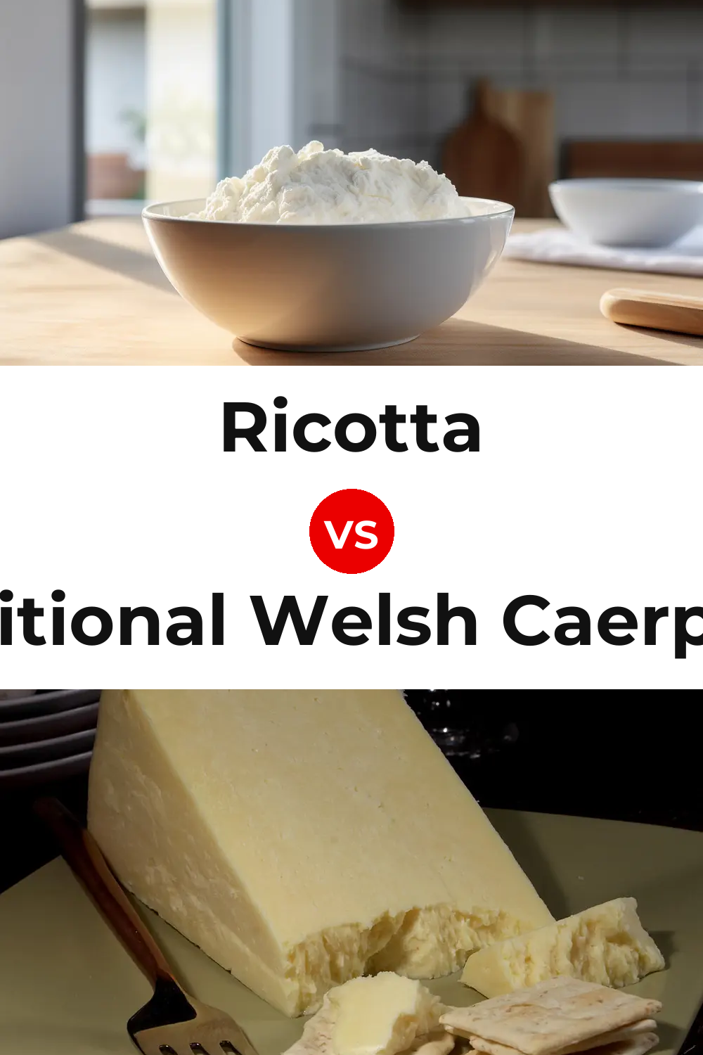 Ricotta Cheese vs Traditional Welsh Caerphilly Cheese Pinterest comparison