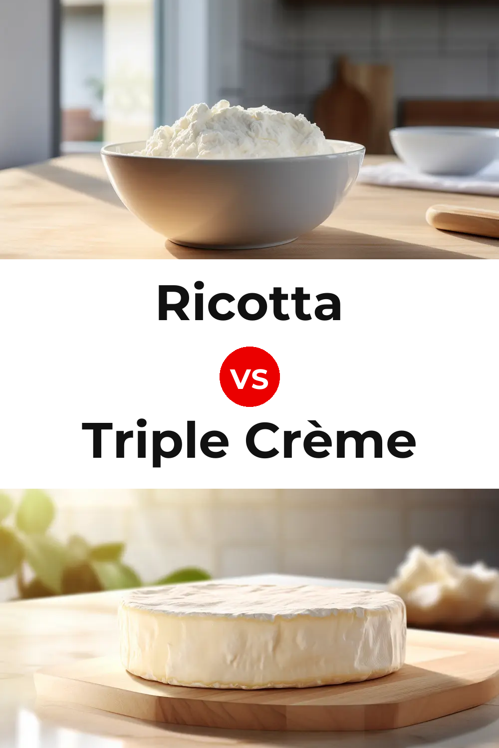 Ricotta Cheese vs Triple Crème Cheese Pinterest comparison