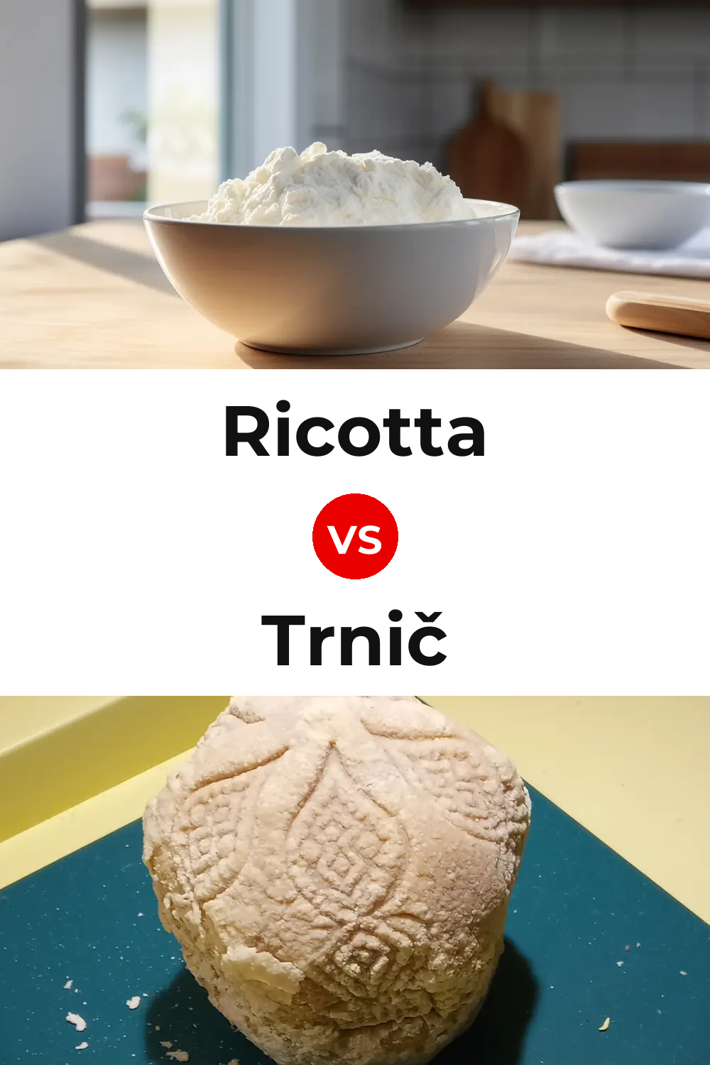 Ricotta Cheese vs Trnič Cheese Pinterest comparison