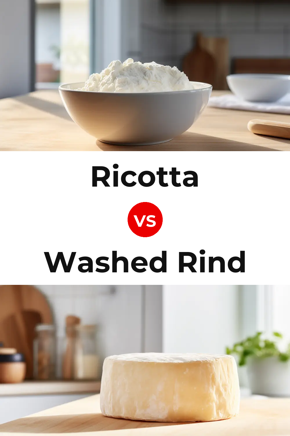 Ricotta Cheese vs Washed Rind Cheese Pinterest comparison