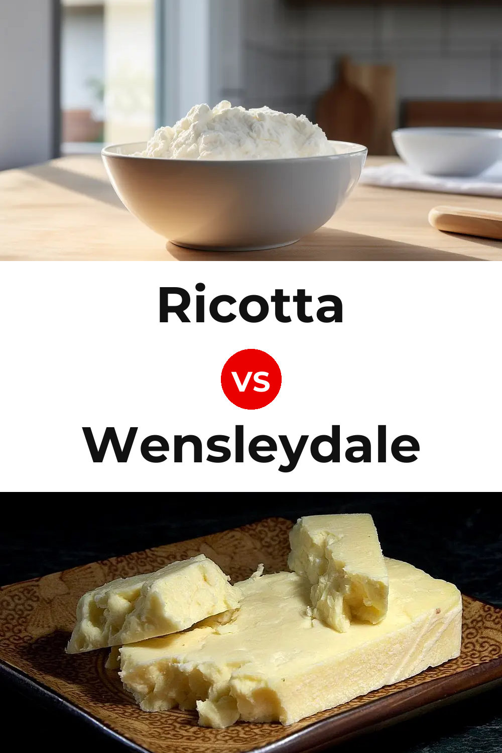 Ricotta Cheese vs Wensleydale Cheese Pinterest comparison