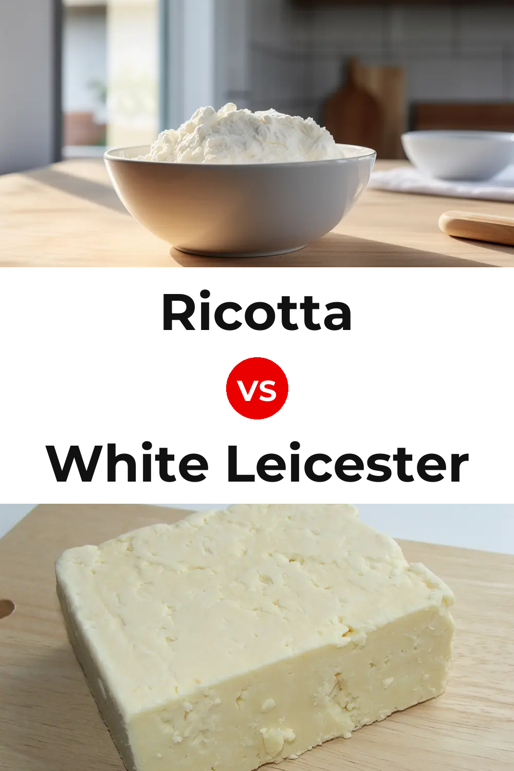 Ricotta Cheese vs White Leicester Cheese Pinterest comparison