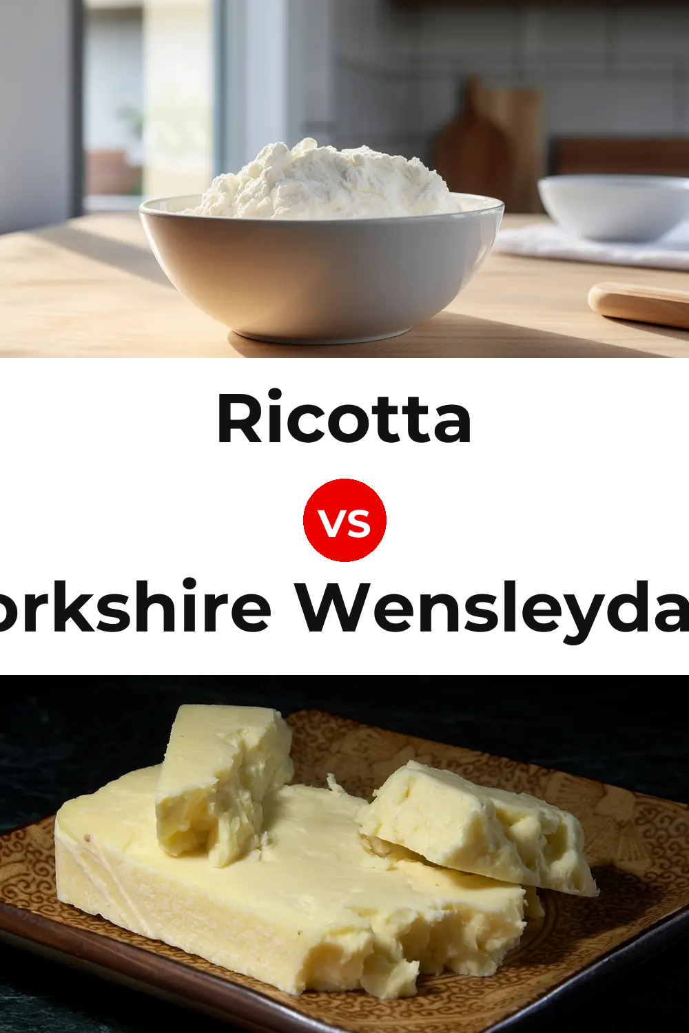 Ricotta Cheese vs Yorkshire Wensleydale Cheese Pinterest comparison